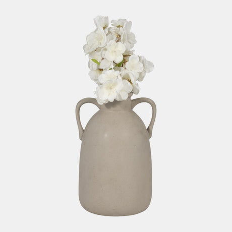 Cer, 10"h Eared Vase, Gray from Sagebrook Home - Luna Furniture