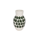 Cer, 10"h Forest Green Polk-a-dot Flower Vase,wht from Sagebrook Home - Luna Furniture