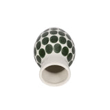 Cer, 10"h Forest Green Polk-a-dot Flower Vase,wht from Sagebrook Home - Luna Furniture