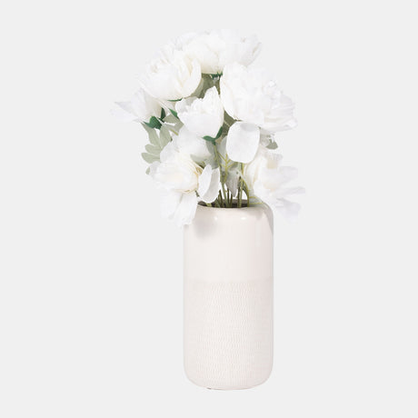 Cer, 10"h Grooved Vase, Ivory from Sagebrook Home - Luna Furniture