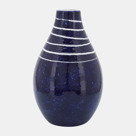 Cer, 10"h Primeval Vase, Blue from Sagebrook Home - Luna Furniture