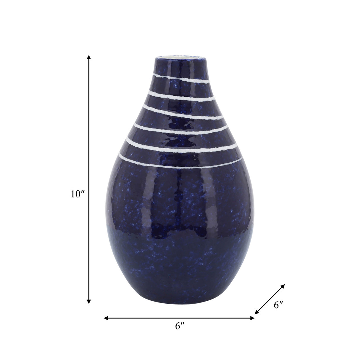 Cer, 10"h Primeval Vase, Blue from Sagebrook Home - Luna Furniture