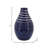 Cer, 10"h Primeval Vase, Blue from Sagebrook Home - Luna Furniture