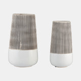 Cer,10"h Ridged Vase, Ivory from Sagebrook Home - Luna Furniture