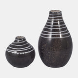 Cer, 10" Primeval Vase, Black from Sagebrook Home - Luna Furniture