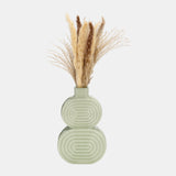 Cer, 10" Stacked Circles Vase, Cucumber from Sagebrook Home - Luna Furniture