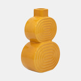 Cer, 10" Stacked Circles Vase, Mustard Gold from Sagebrook Home - Luna Furniture