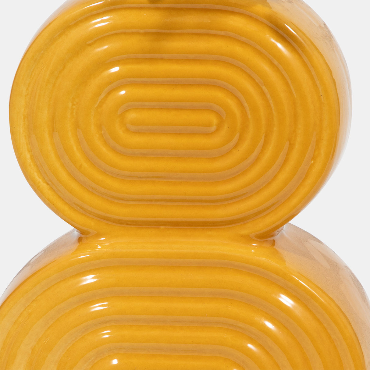 Cer, 10" Stacked Circles Vase, Mustard Gold from Sagebrook Home - Luna Furniture