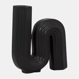 Cer, 11"h Loopy Vase, Black from Sagebrook Home - Luna Furniture