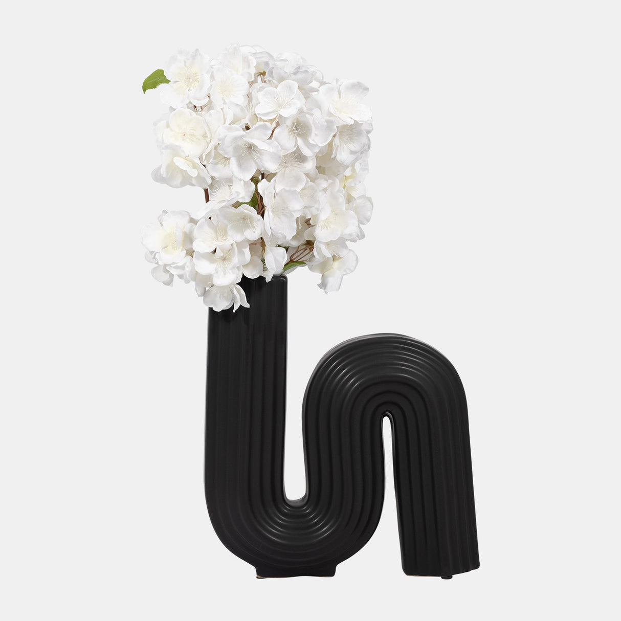 Cer, 11"h Loopy Vase, Black from Sagebrook Home - Luna Furniture