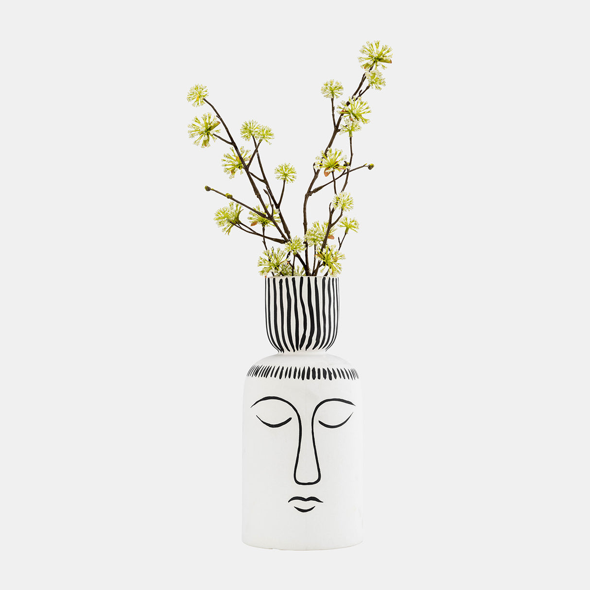 Cer, 11"h Sleeping Man Flower Vase, Wht/blk from Sagebrook Home - Luna Furniture