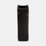 Cer, 11" Oval Ridged Vase, Black from Sagebrook Home - Luna Furniture