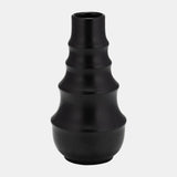 Cer,11" Ring Pattern Vase,black from Sagebrook Home - Luna Furniture