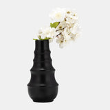 Cer,11" Ring Pattern Vase,black from Sagebrook Home - Luna Furniture