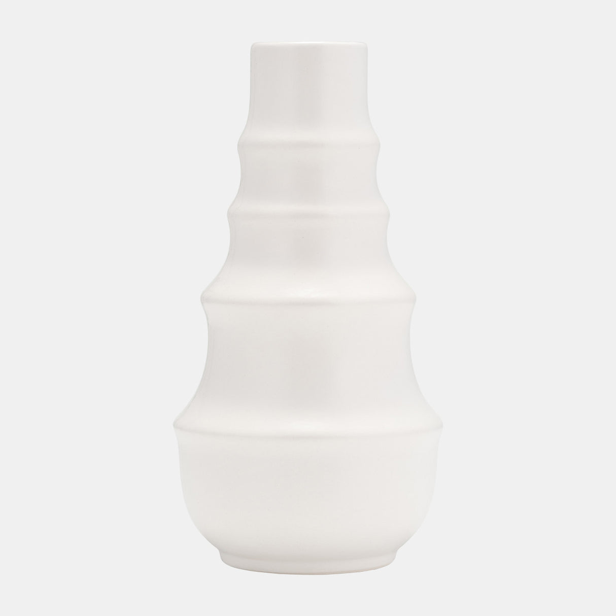 Cer,11",ring Pattern Vase,white from Sagebrook Home - Luna Furniture