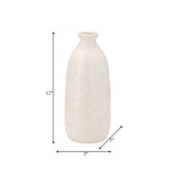 Cer, 12" Circles Vase, Beige from Sagebrook Home - Luna Furniture