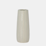 Cer, 12" Etched Lines Cylinder Vase, Cucumber - 18627-05