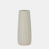 Cer, 12" Etched Lines Cylinder Vase, Cucumber - 18627-05