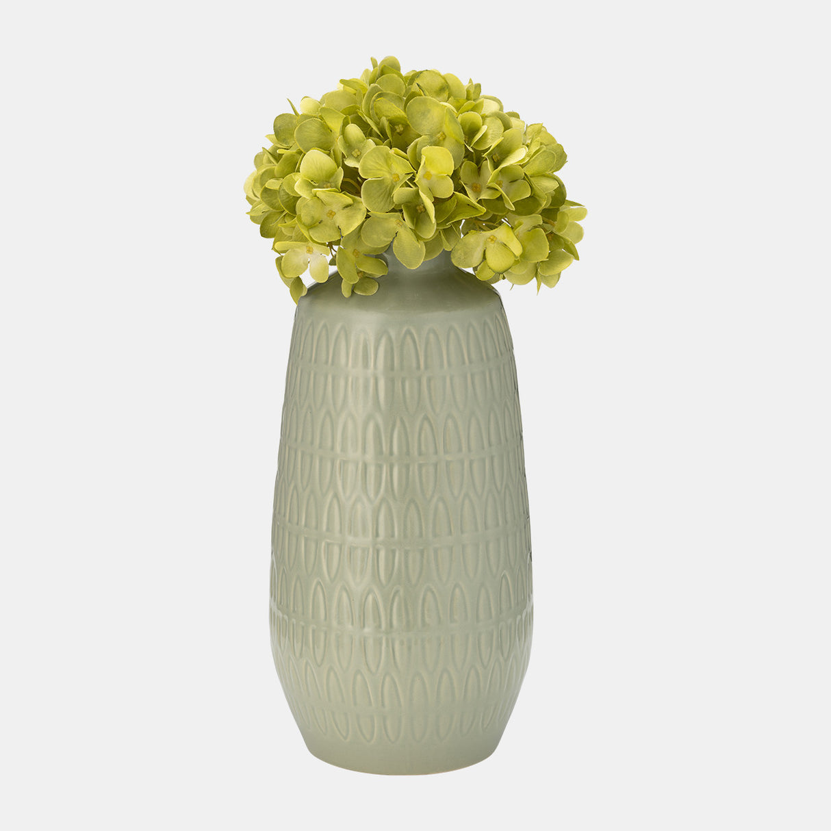 Cer, 12"h Carved Vase, Cucumber from Sagebrook Home - Luna Furniture