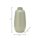 Cer, 12"h Carved Vase, Cucumber from Sagebrook Home - Luna Furniture