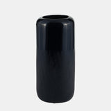 Cer, 12"h Grooved Vase, Navy Blue from Sagebrook Home - Luna Furniture