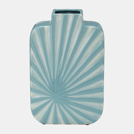 Cer, 12"h Textured Vase, Aqua from Sagebrook Home - Luna Furniture