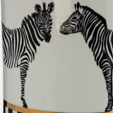 Cer, 12"h Zebra Jar W/ Lid, White/gold from Sagebrook Home - Luna Furniture