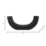 Cer, 12"l Half Circle Vase, Black from Sagebrook Home - Luna Furniture