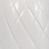 Cer, 12" Plaid Textured Vase, White from Sagebrook Home - Luna Furniture