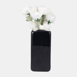 Cer, 12" Squared Grooved Vase, Black from Sagebrook Home - Luna Furniture