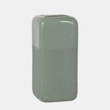 Cer, 12" Squared Grooved Vase, Cucumber from Sagebrook Home - Luna Furniture