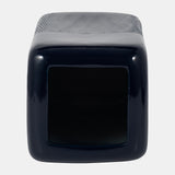 Cer, 12" Squared Grooved Vase, Navy Blue from Sagebrook Home - Luna Furniture