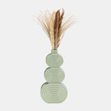 Cer, 12" Stacked Circles Vase, Cucumber from Sagebrook Home - Luna Furniture