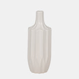 Cer, 13" Fluted Vase, White from Sagebrook Home - Luna Furniture