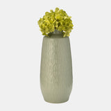 Cer, 15"h Carved Vase, Cucumber from Sagebrook Home - Luna Furniture