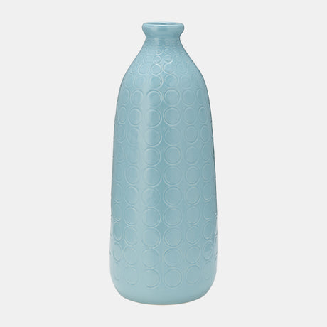 Cer, 16" Circles Vase, Aqua Haze from Sagebrook Home - Luna Furniture