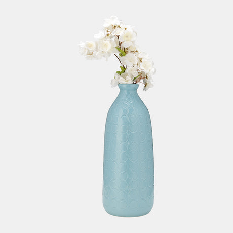 Cer, 16" Circles Vase, Aqua Haze from Sagebrook Home - Luna Furniture