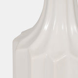 Cer, 16" Fluted Vase, White from Sagebrook Home - Luna Furniture