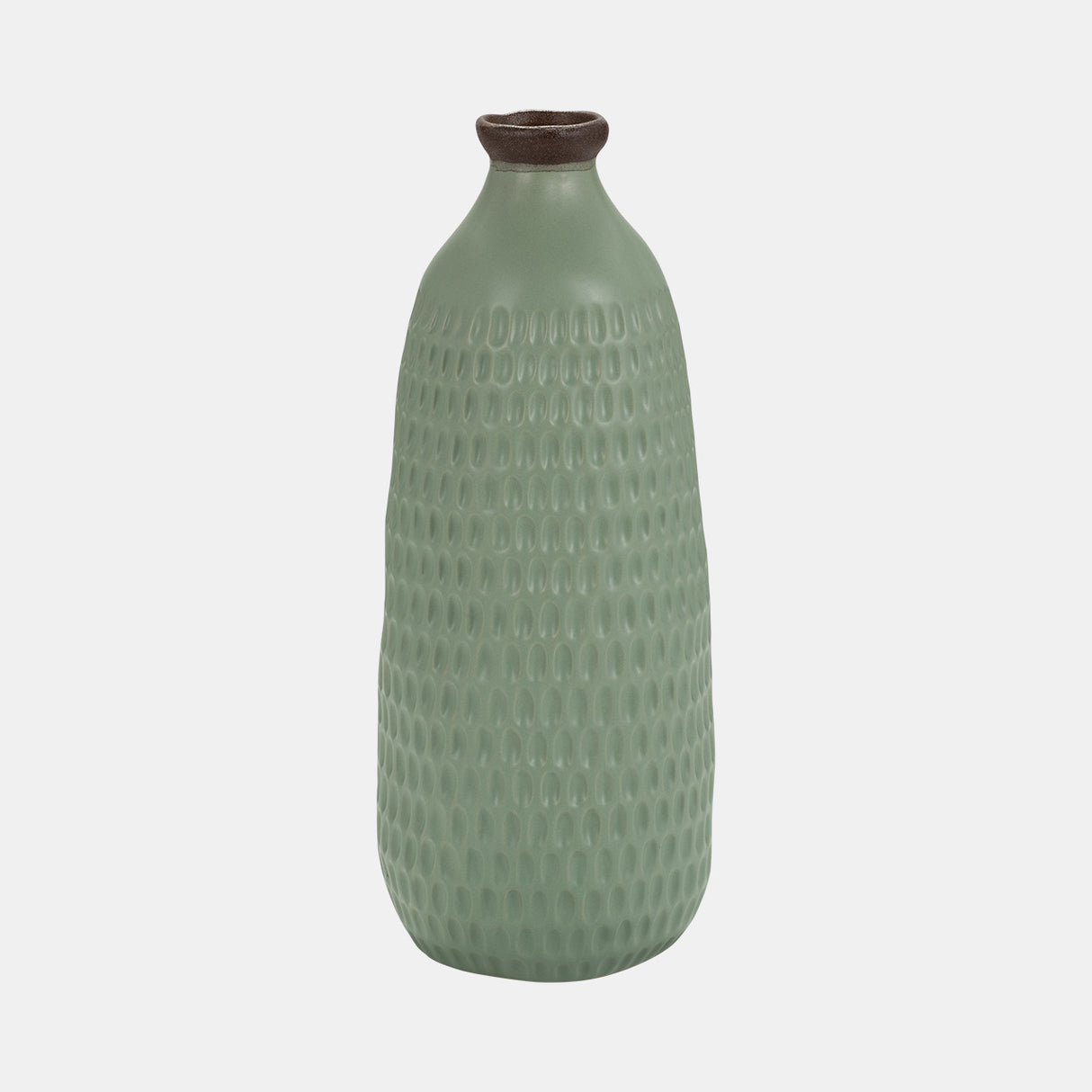 Cer, 16"h Dimpled Vase, Green from Sagebrook Home - Luna Furniture