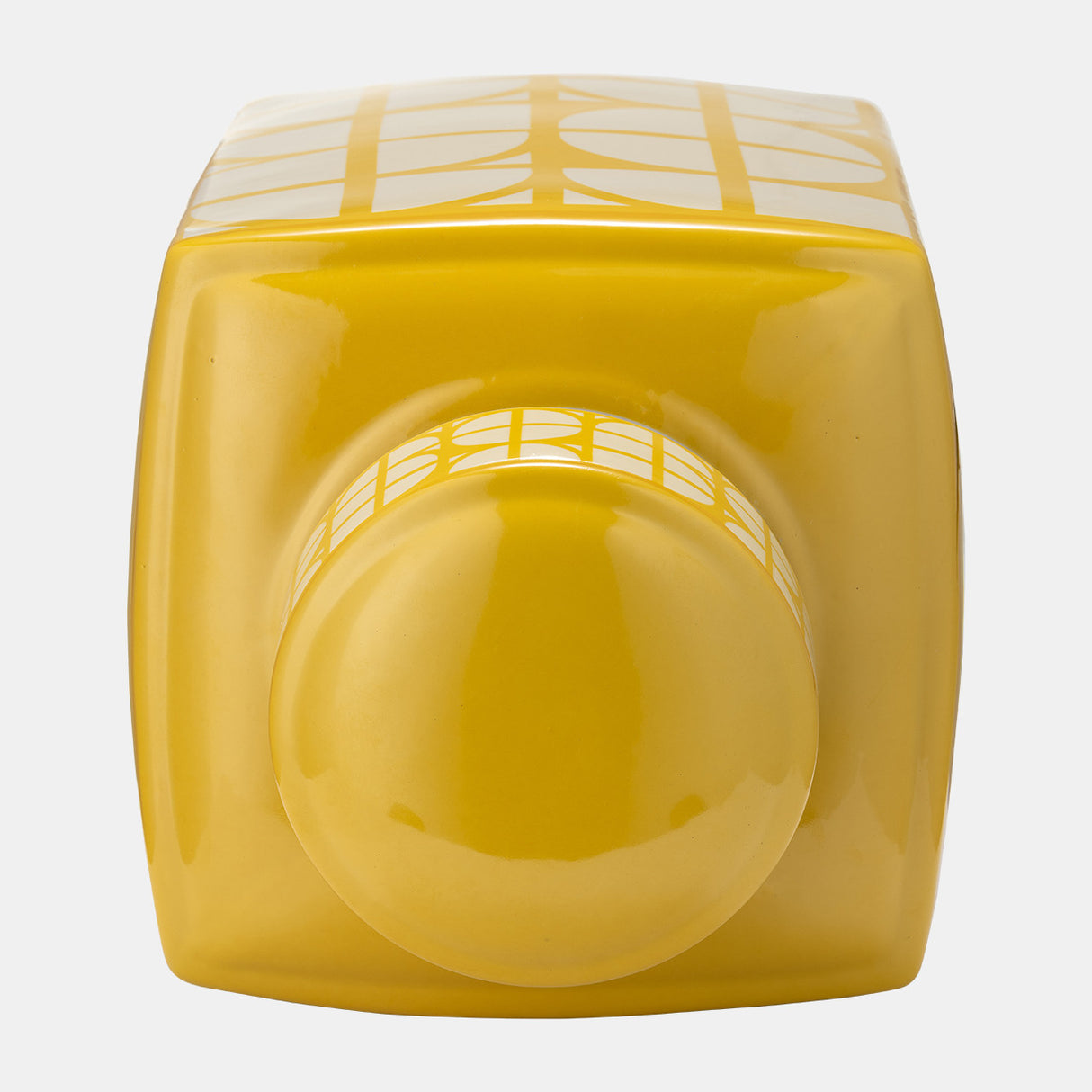 Cer, 16"h Square Jar W/ Lid, Yellow/cotton from Sagebrook Home - Luna Furniture