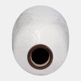 Cer, 16" Plaid Textured Vase, White from Sagebrook Home - Luna Furniture