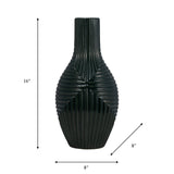 Cer, 16" Tribal Vase, Forest Green from Sagebrook Home - Luna Furniture