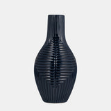 Cer, 16" Tribal Vase, Navy Blue from Sagebrook Home - Luna Furniture