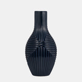 Cer, 16" Tribal Vase, Navy Blue from Sagebrook Home - Luna Furniture