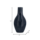 Cer, 16" Tribal Vase, Navy Blue from Sagebrook Home - Luna Furniture