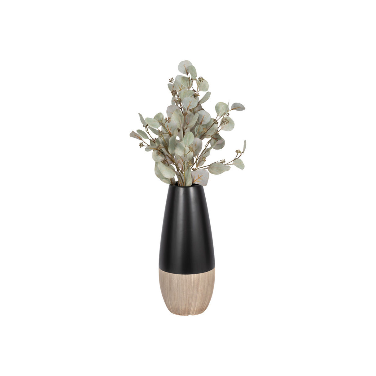 Cer, 17"h 2-tone Vase, Creme/black from Sagebrook Home - Luna Furniture