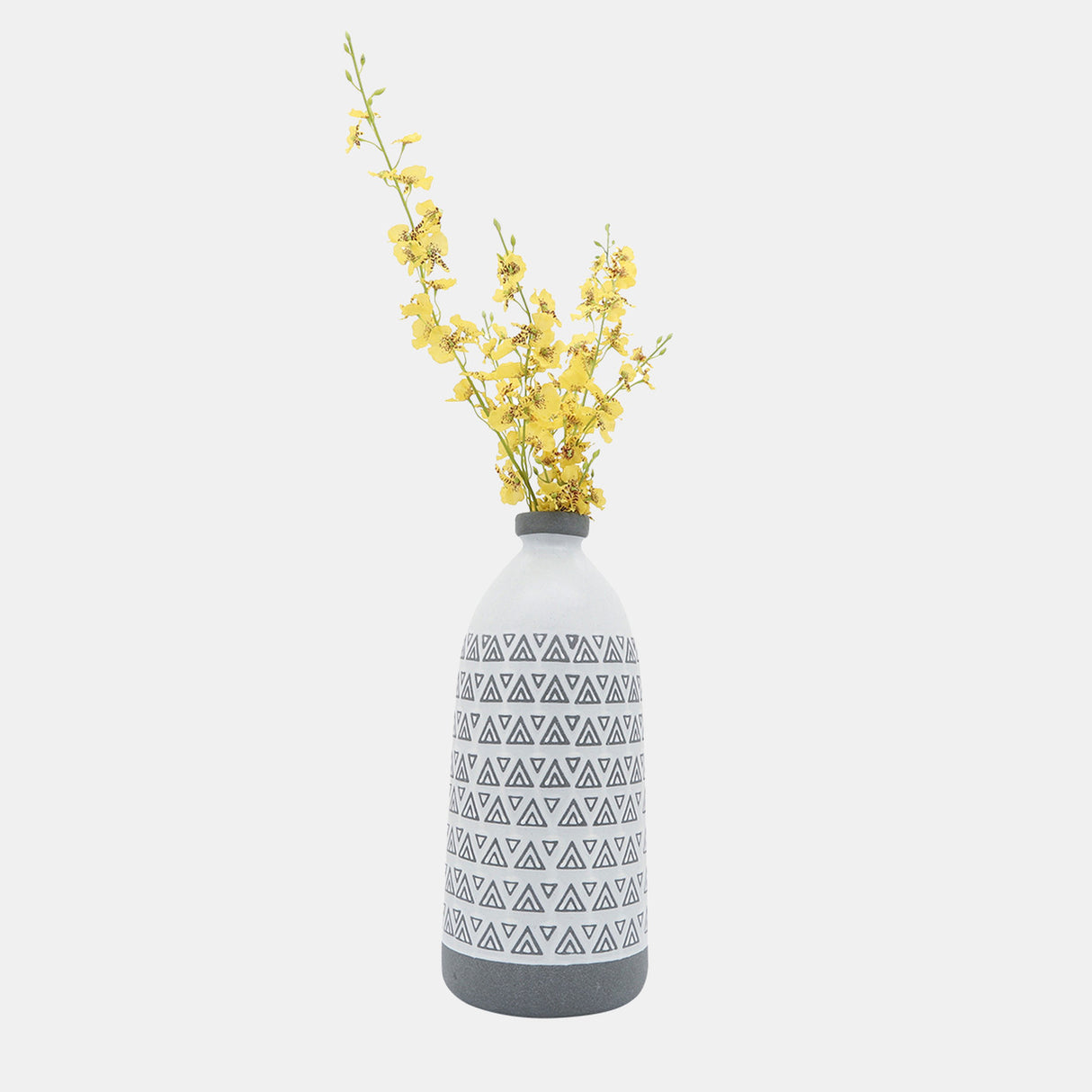 Cer, 18"h Aztec Vase, Gray from Sagebrook Home - Luna Furniture