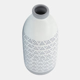 Cer, 18"h Aztec Vase, Gray from Sagebrook Home - Luna Furniture