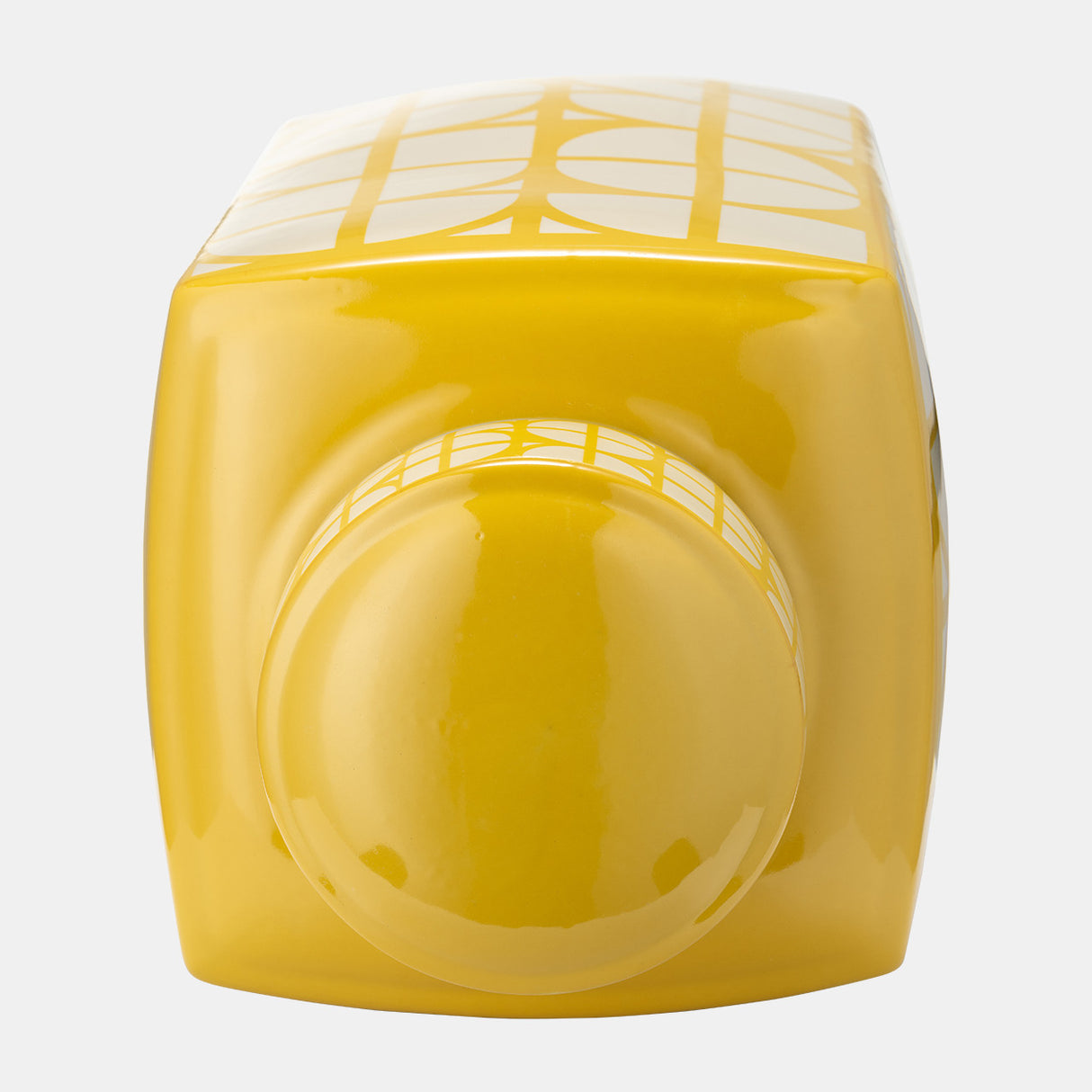 Cer, 18"h Square Jar W/ Lid, Yellow/cotton from Sagebrook Home - Luna Furniture