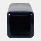 Cer, 18" Squared Grooved Vase, Navy Blue from Sagebrook Home - Luna Furniture